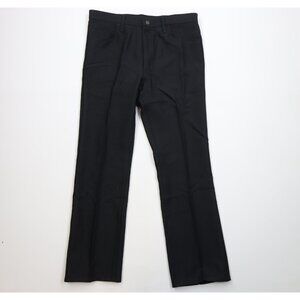 Vintage 90s Wrangler Mens 38x31 Knit Flared Wide Leg Western Chino Pants Black
